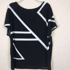 Lauren Ralph Lauren black blouse w/ white stripes